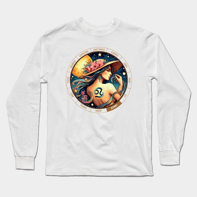 ZODIAC Cancer - Astrological CANCER - CANCER - ZODIAC sign - Van Gogh style - 4 Long Sleeve T-Shirt by ArtProjectShop